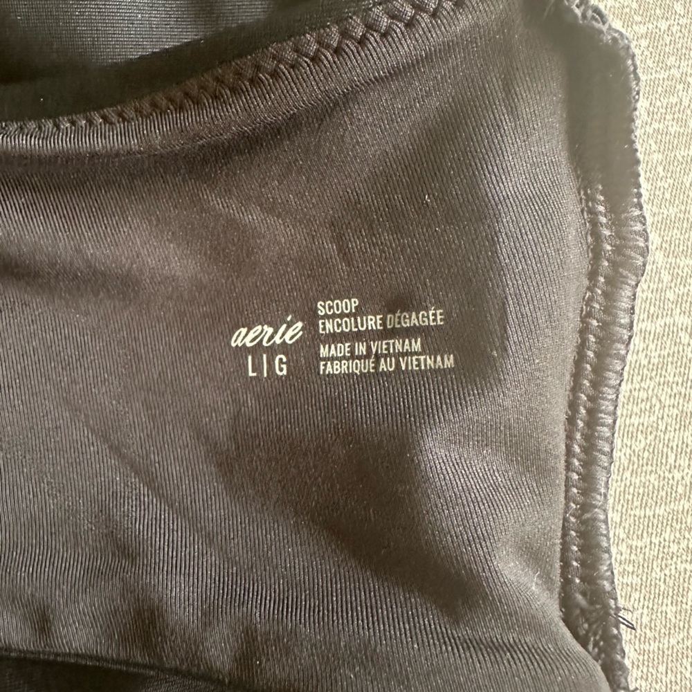 Aerie Bikini Top‎ Size Large Ruffled straps size Large black - Picture 8 of 13